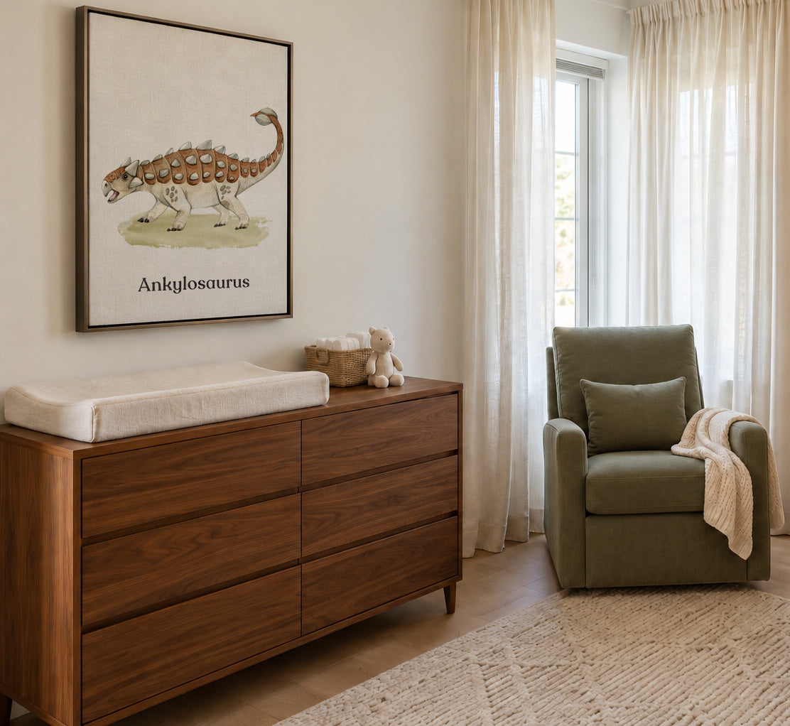 Ankylosaurus - Framed canvas in an interior