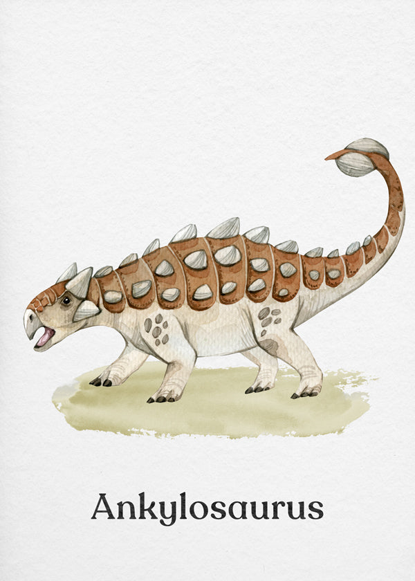 Ankylosaurus akvarel pro děti