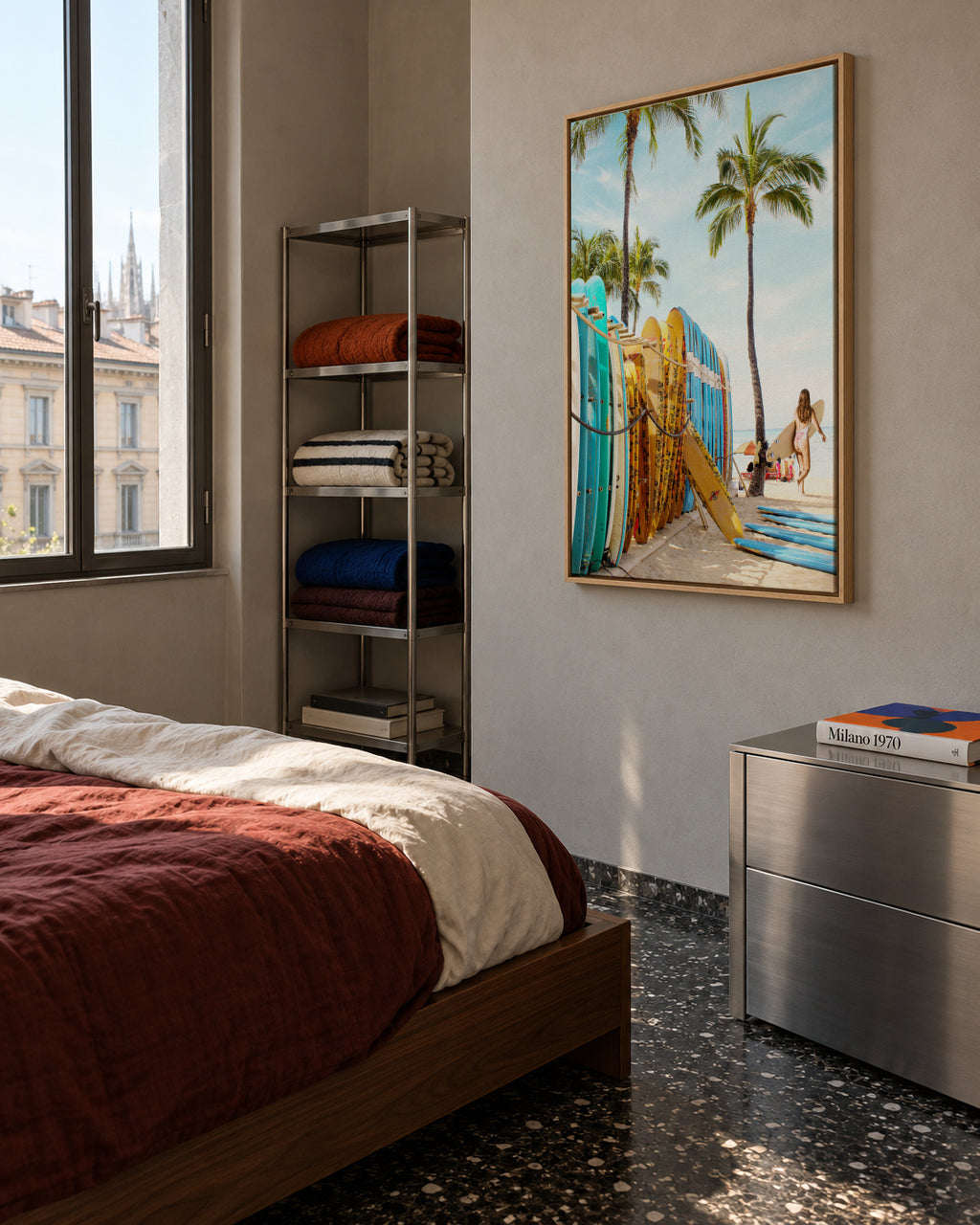 Choose Your Surfboard 2 - Framed canvas in an interior
