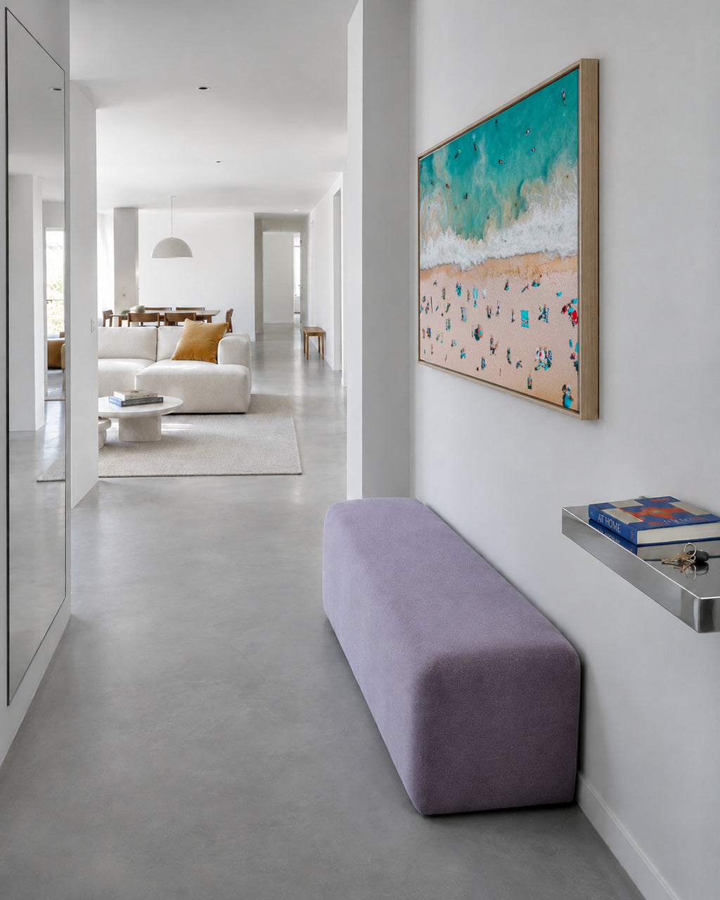 Beach Mood 3 - Framed canvas in an interior