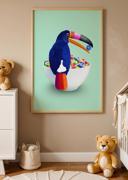 Cereal Toucan - Framed poster in an interior