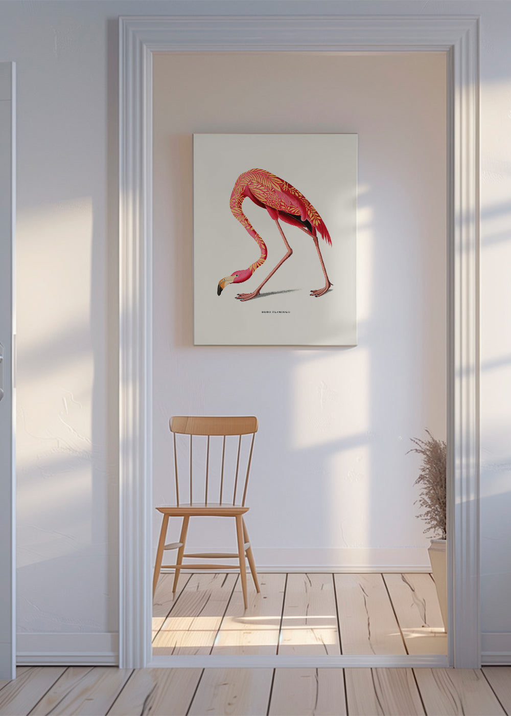 Ilustrace plameňáka boho