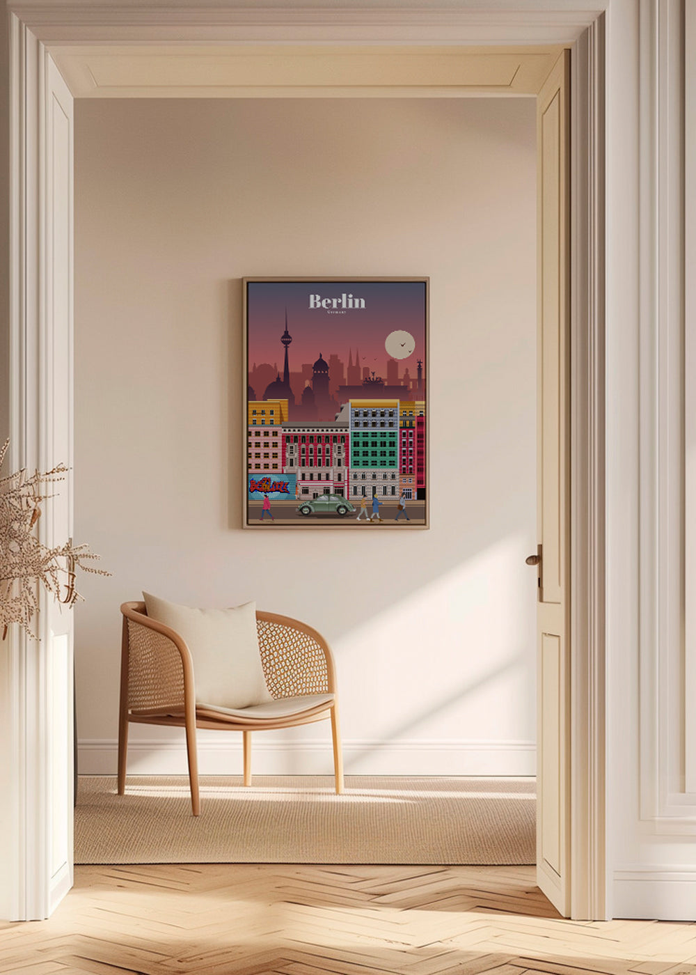 Cestovatelský plakát Berlín: ilustrované panorama