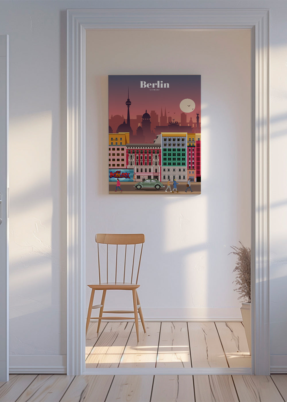 Cestovatelský plakát Berlín: ilustrované panorama
