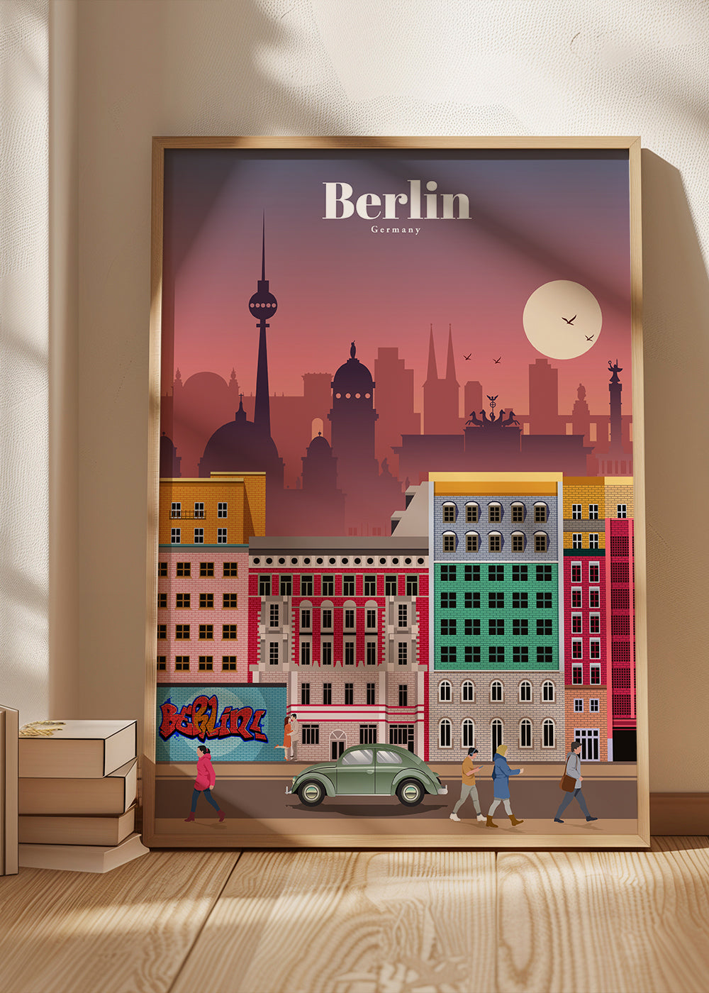 Cestovatelský plakát Berlín: ilustrované panorama