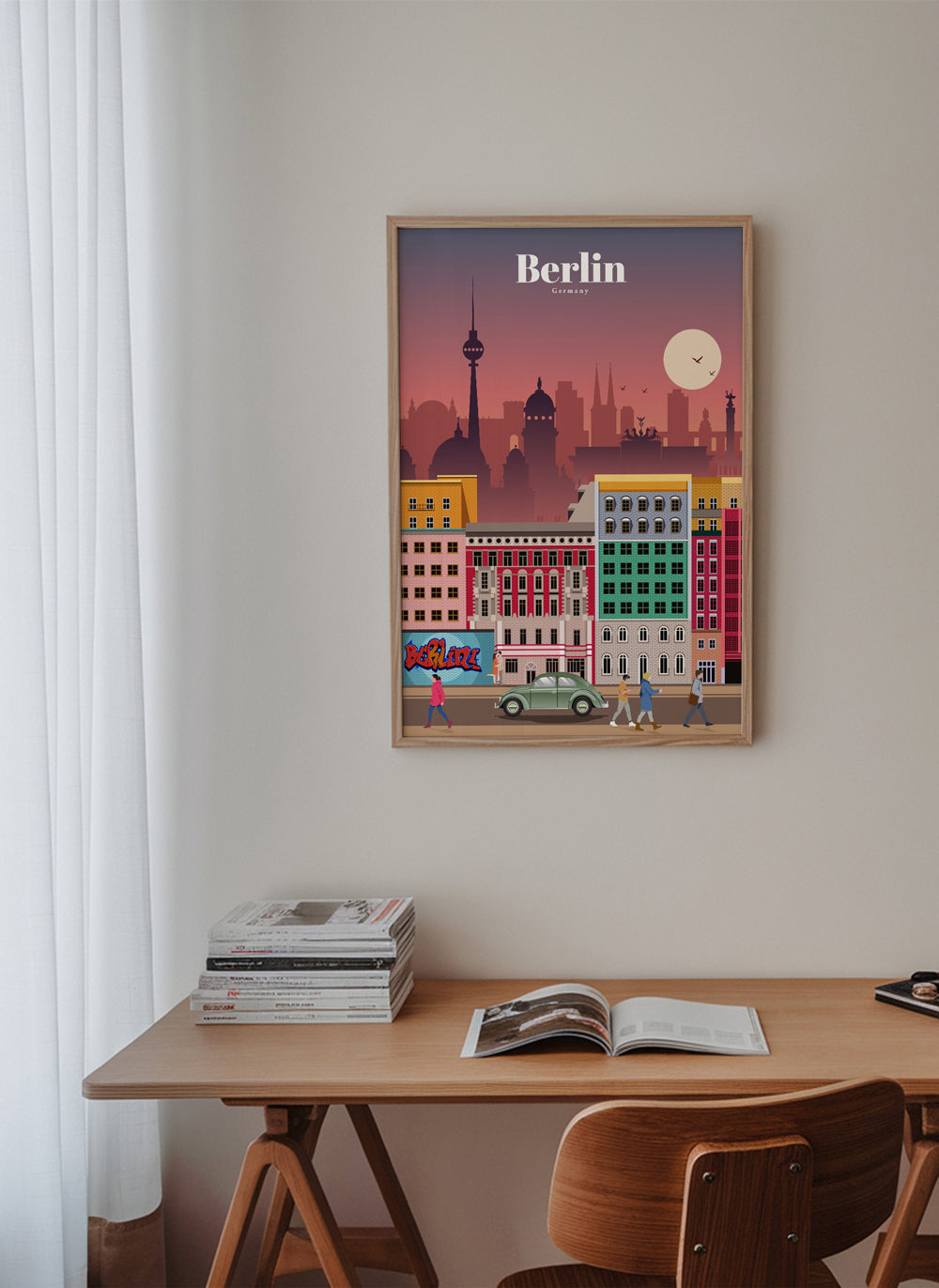 Cestovatelský plakát Berlín: ilustrované panorama
