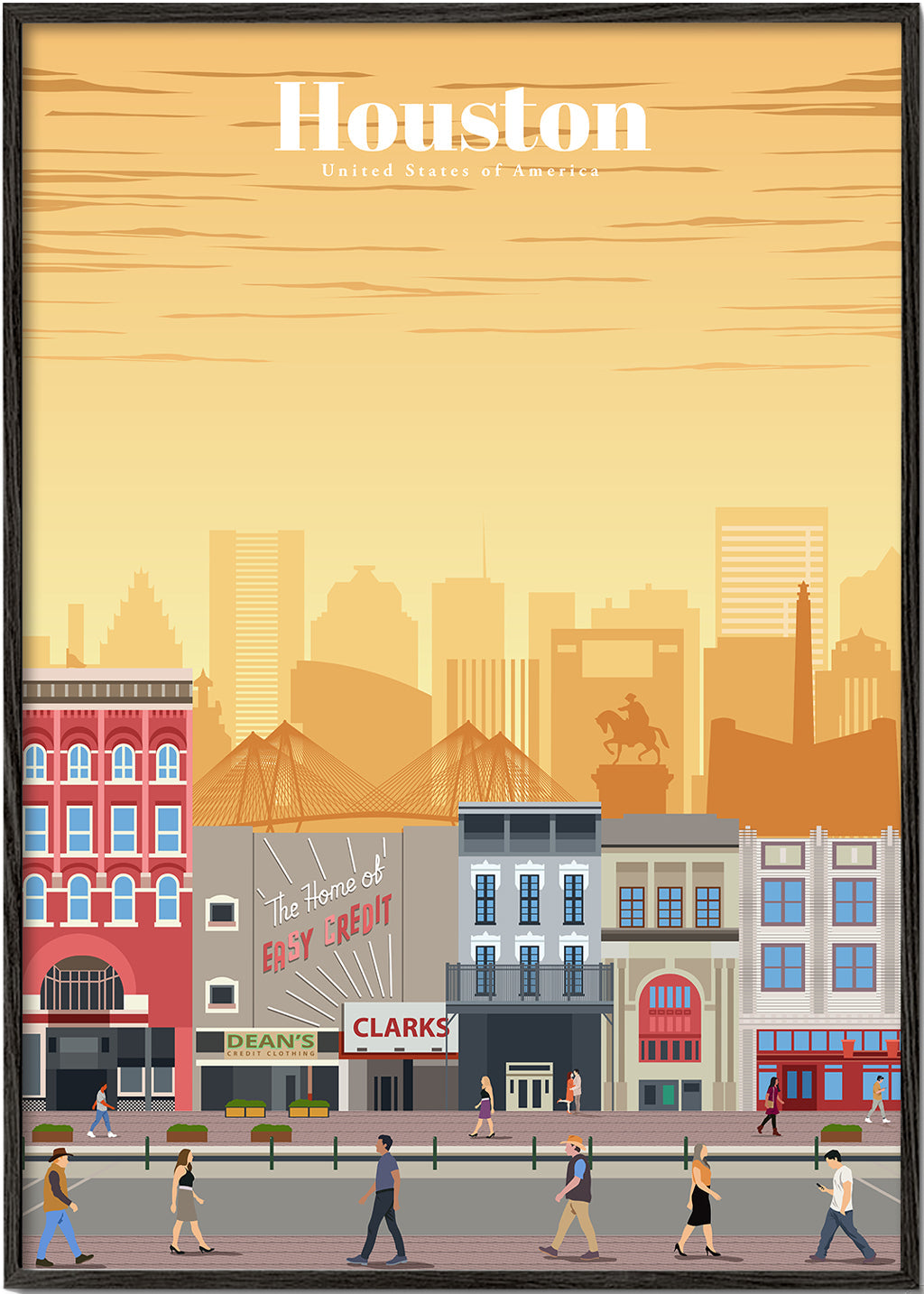 Městské umění: Houston ilustrace na výšku