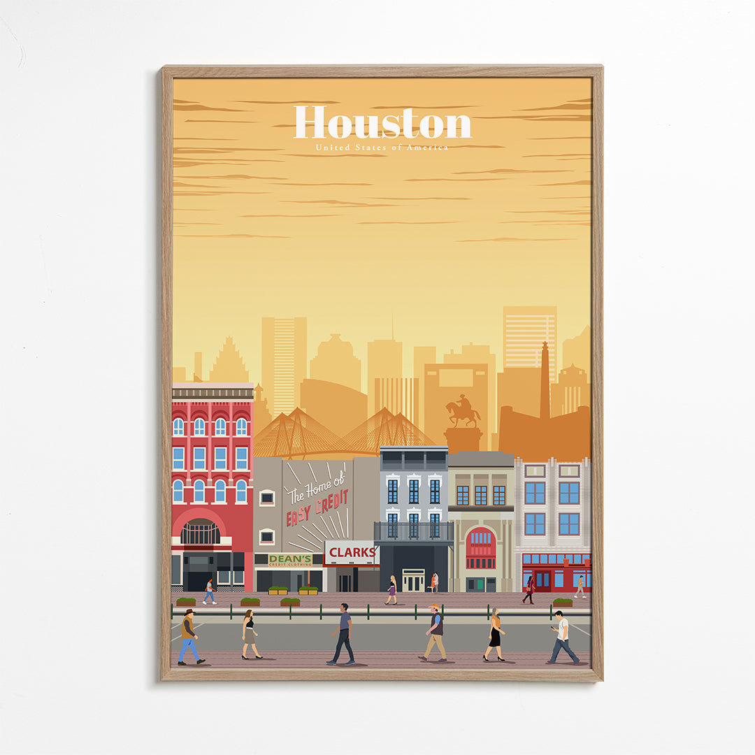 Městské umění: Houston ilustrace na výšku