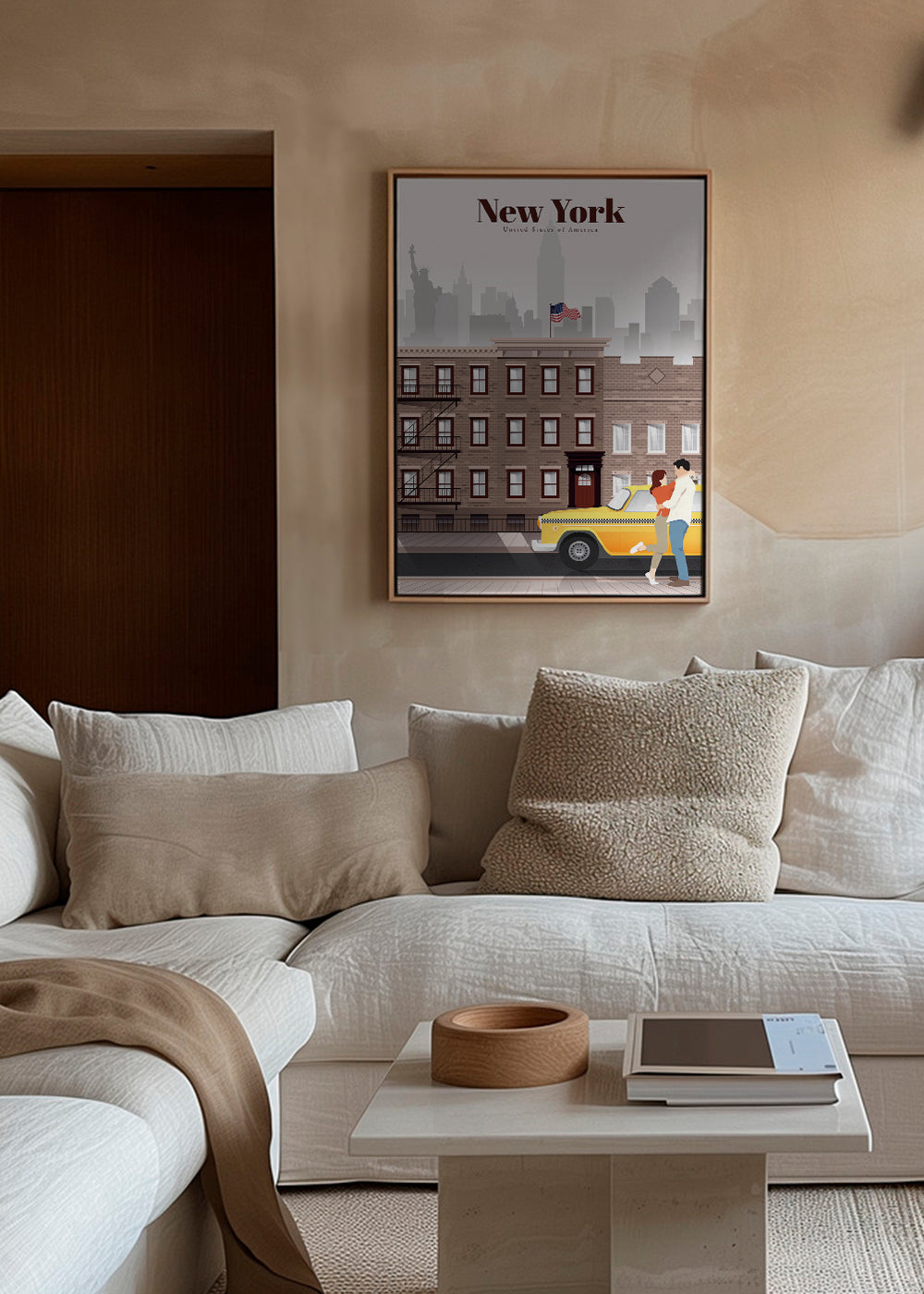 Cestovatelský plakát New York taxi pár
