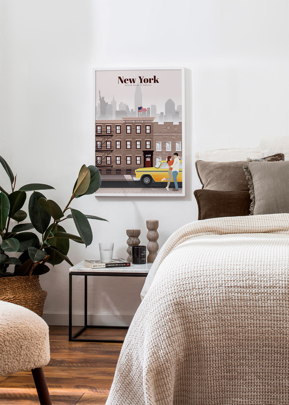 Cestovatelský plakát New York taxi pár