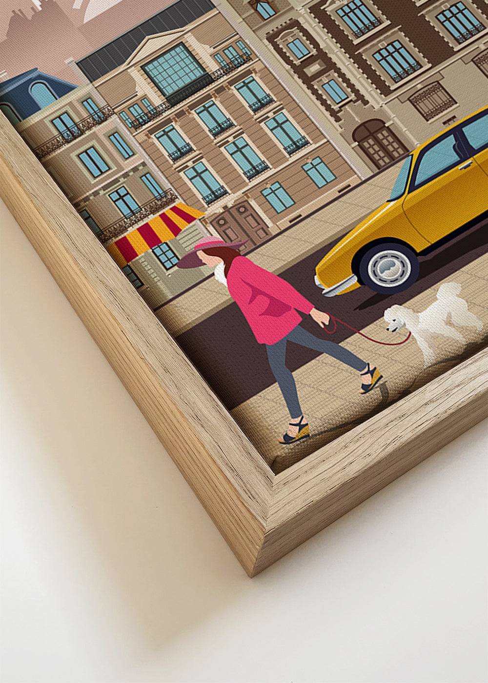 Cestovatelský plakát Paříž s ilustrací a vstupem do metra