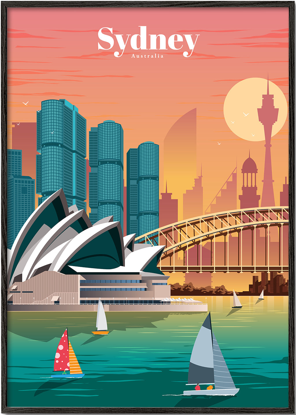 Plakát města Sydney v ilustraci