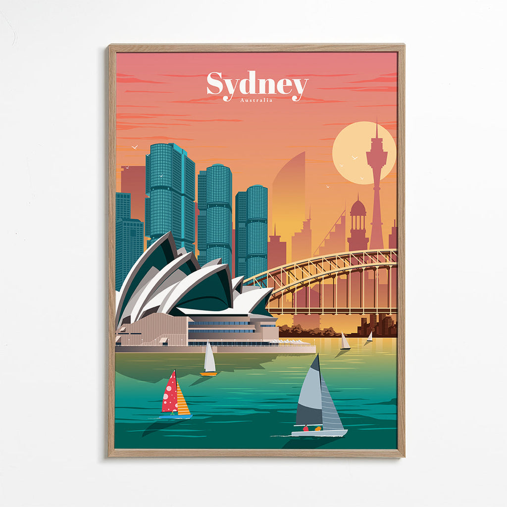 Plakát města Sydney v ilustraci