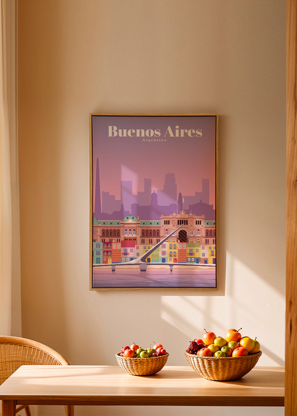 Plakát z cest: Barevná ilustrace Buenos Aires