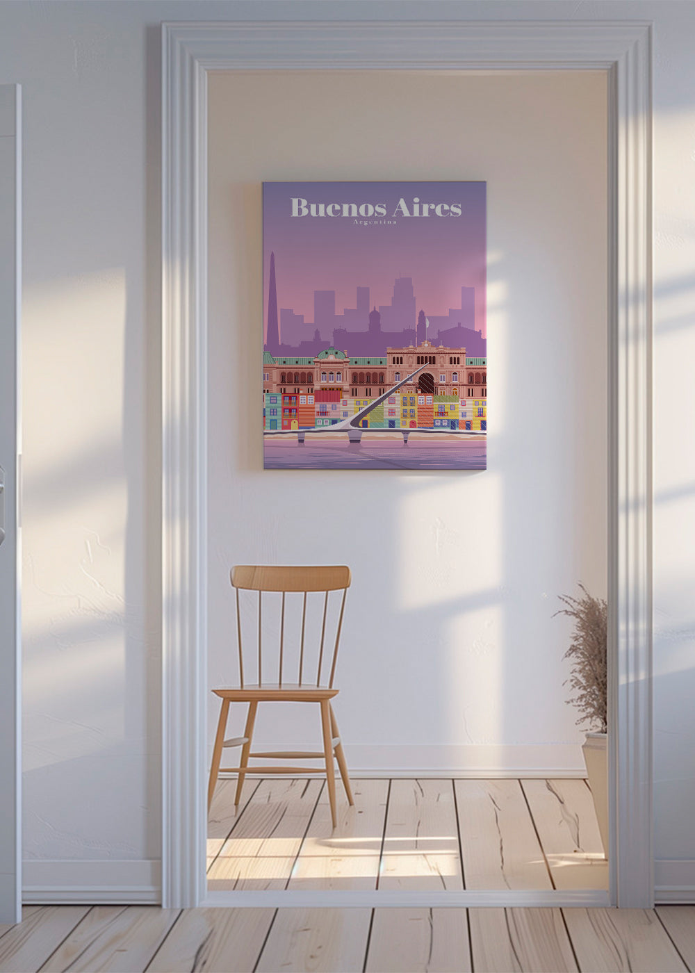 Plakát z cest: Barevná ilustrace Buenos Aires