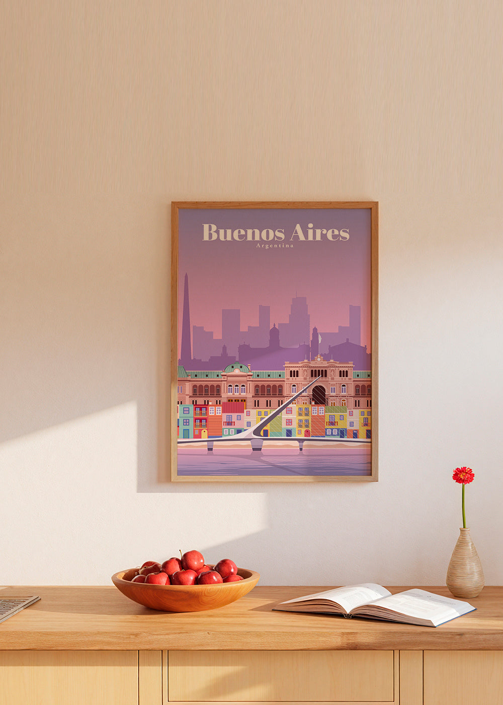 Plakát z cest: Barevná ilustrace Buenos Aires