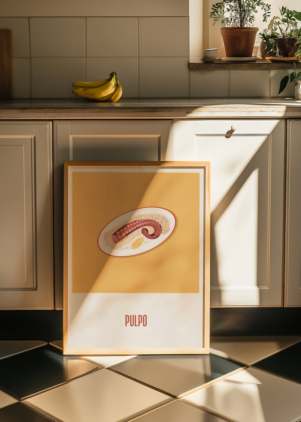 Pulpo - Framed poster in an interior