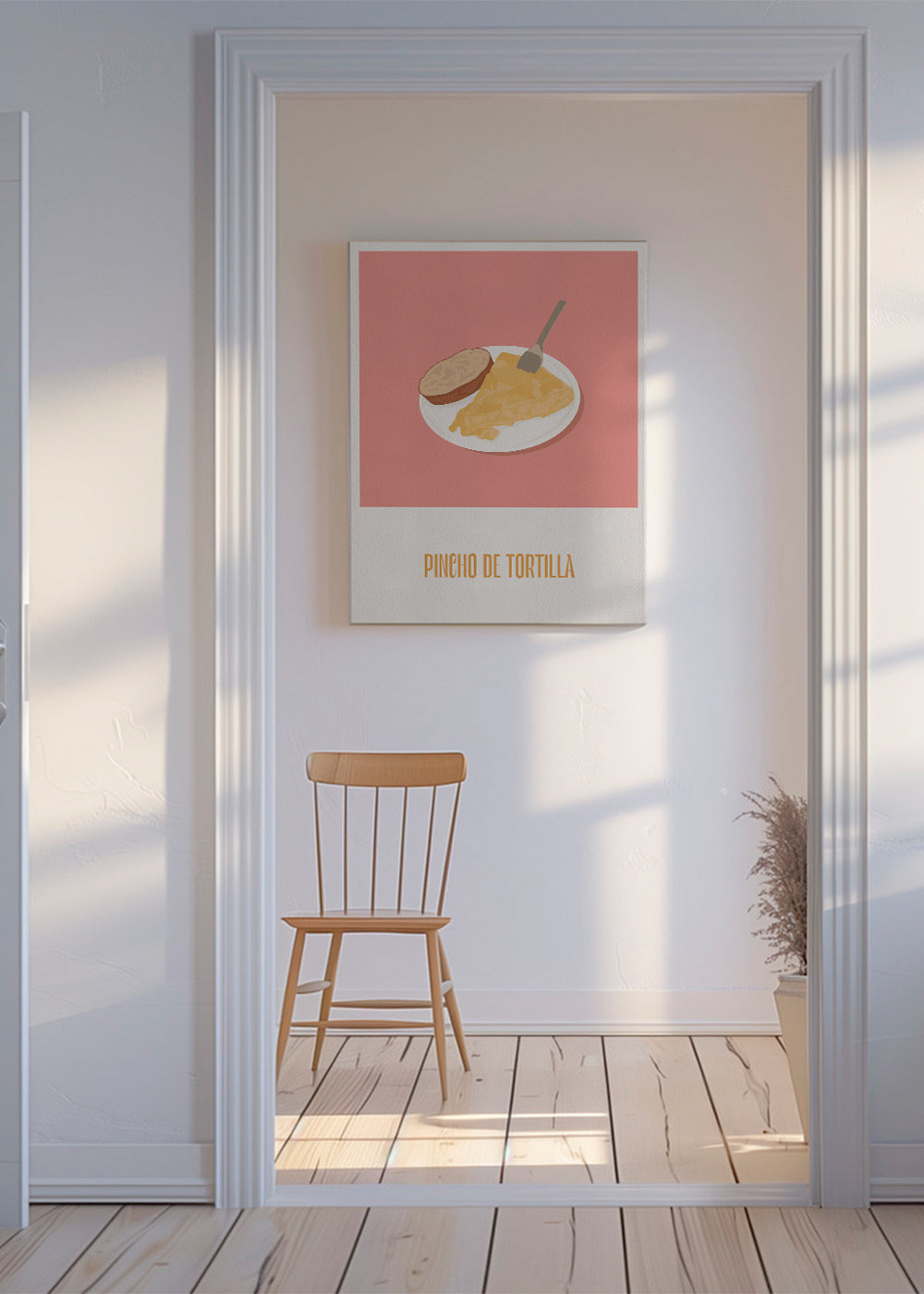 Obraz do kuchyně: pincho tortilla na růžovém pozadí