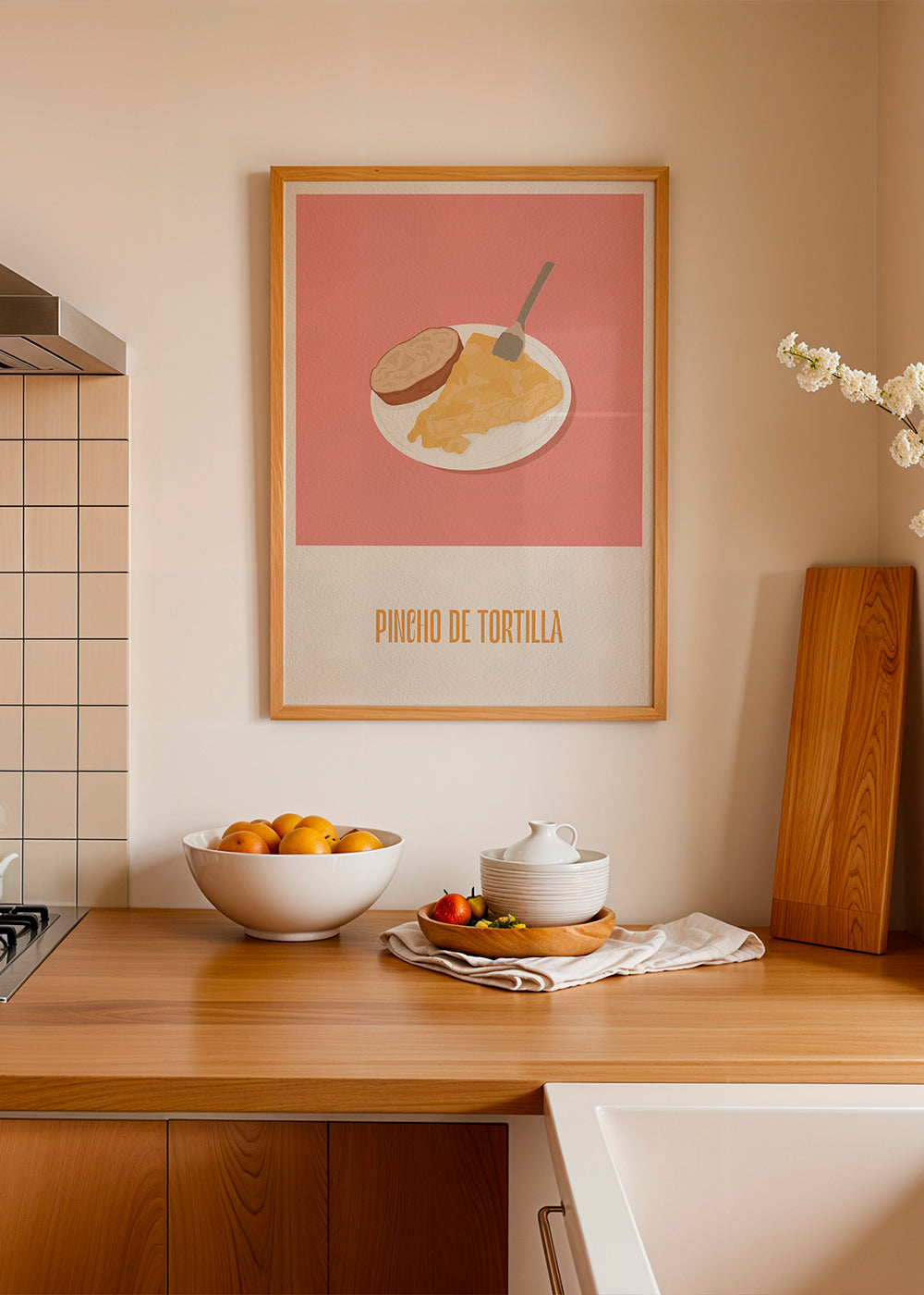 Obraz do kuchyně: pincho tortilla na růžovém pozadí