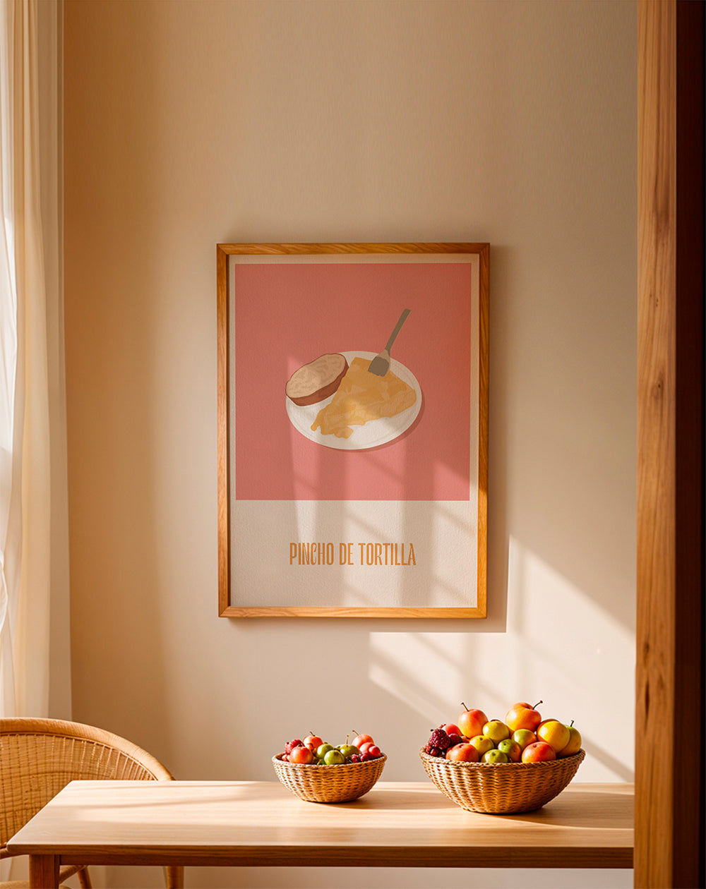 Obraz do kuchyně: pincho tortilla na růžovém pozadí