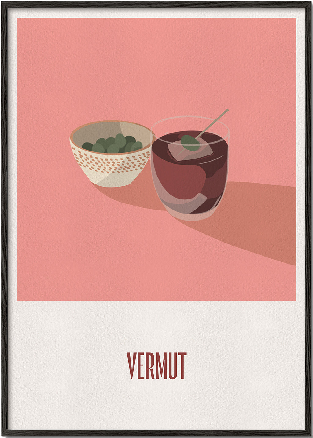 Obraz do kuchyně Vermut a olivy minimalistická ilustrace