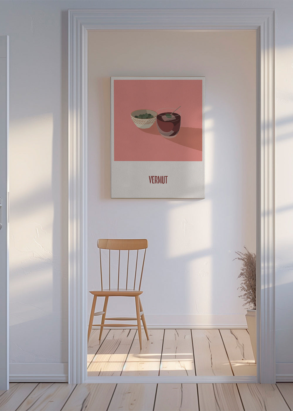Obraz do kuchyně Vermut a olivy minimalistická ilustrace