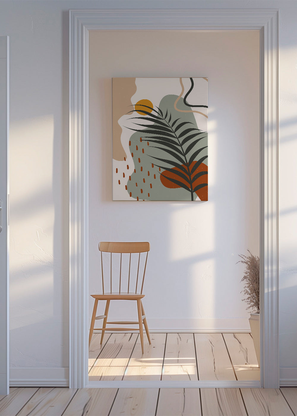 Botanický plakát s tropickým listem minimal
