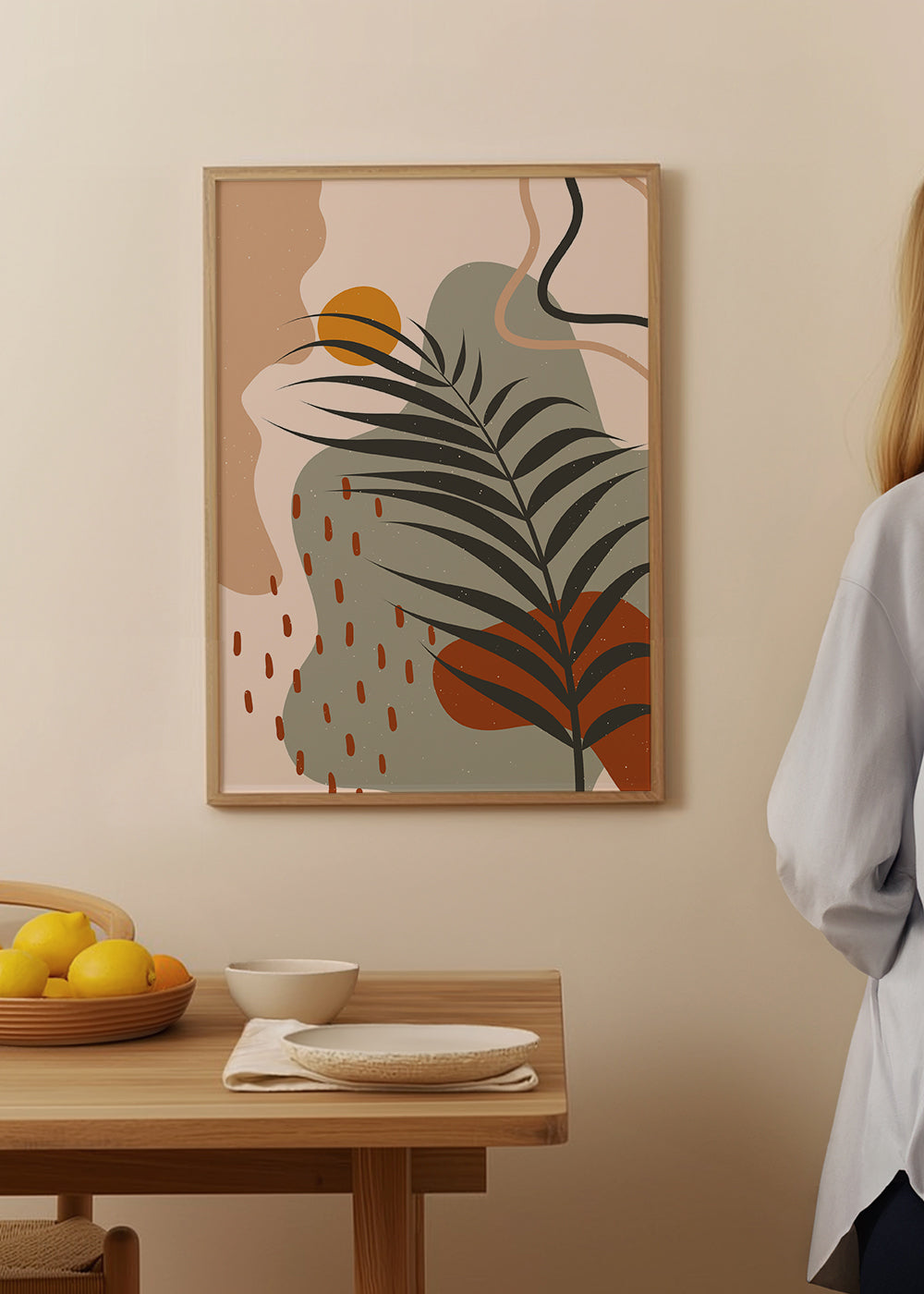 Botanický plakát s tropickým listem minimal
