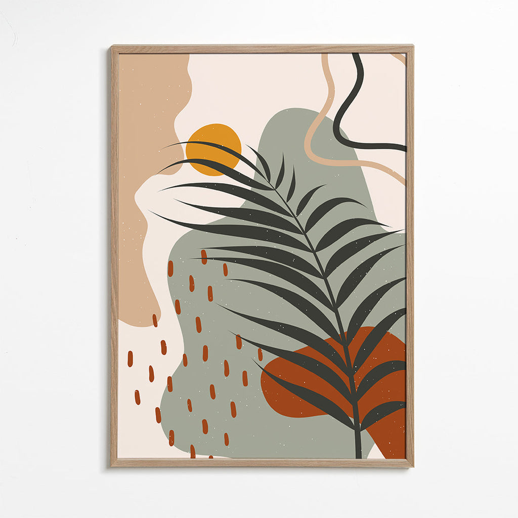 Botanický plakát s tropickým listem minimal
