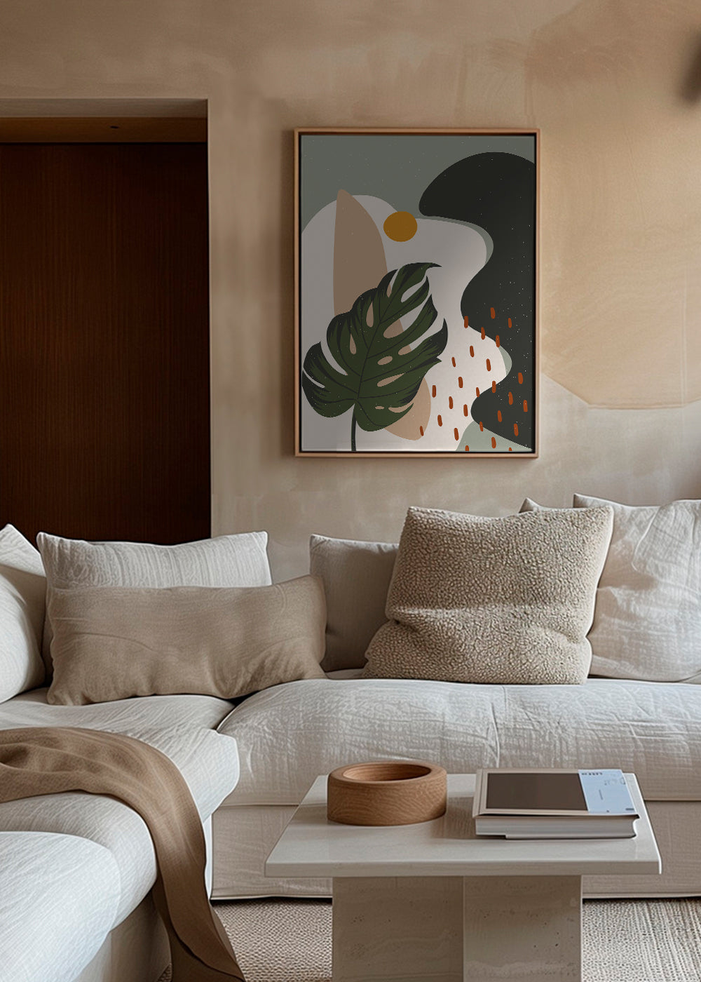 Botanický plakát se stylizovaným listem monstera