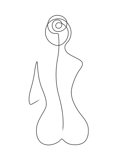 Ženská ilustrace jednou čarou