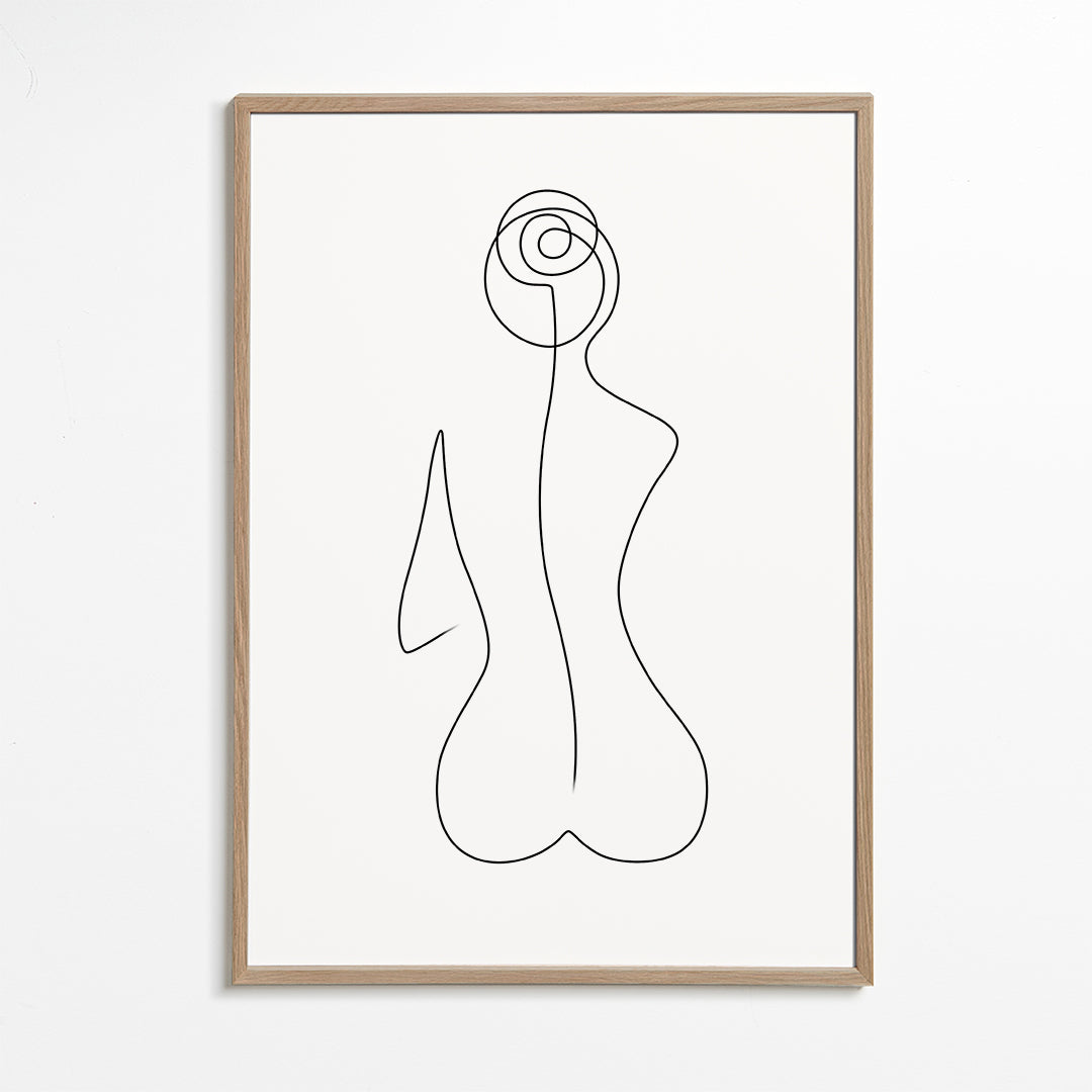 Ženská ilustrace jednou čarou