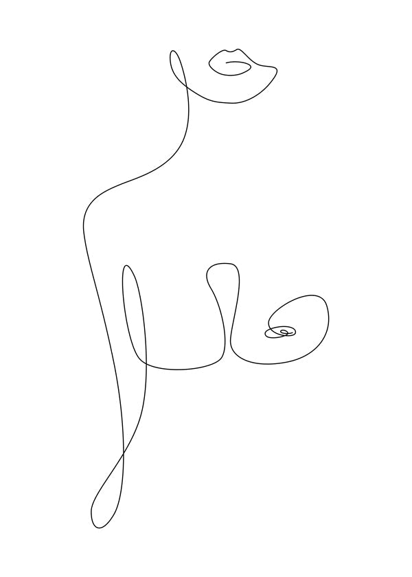Minimalistická ilustrace postavy jednou linkou
