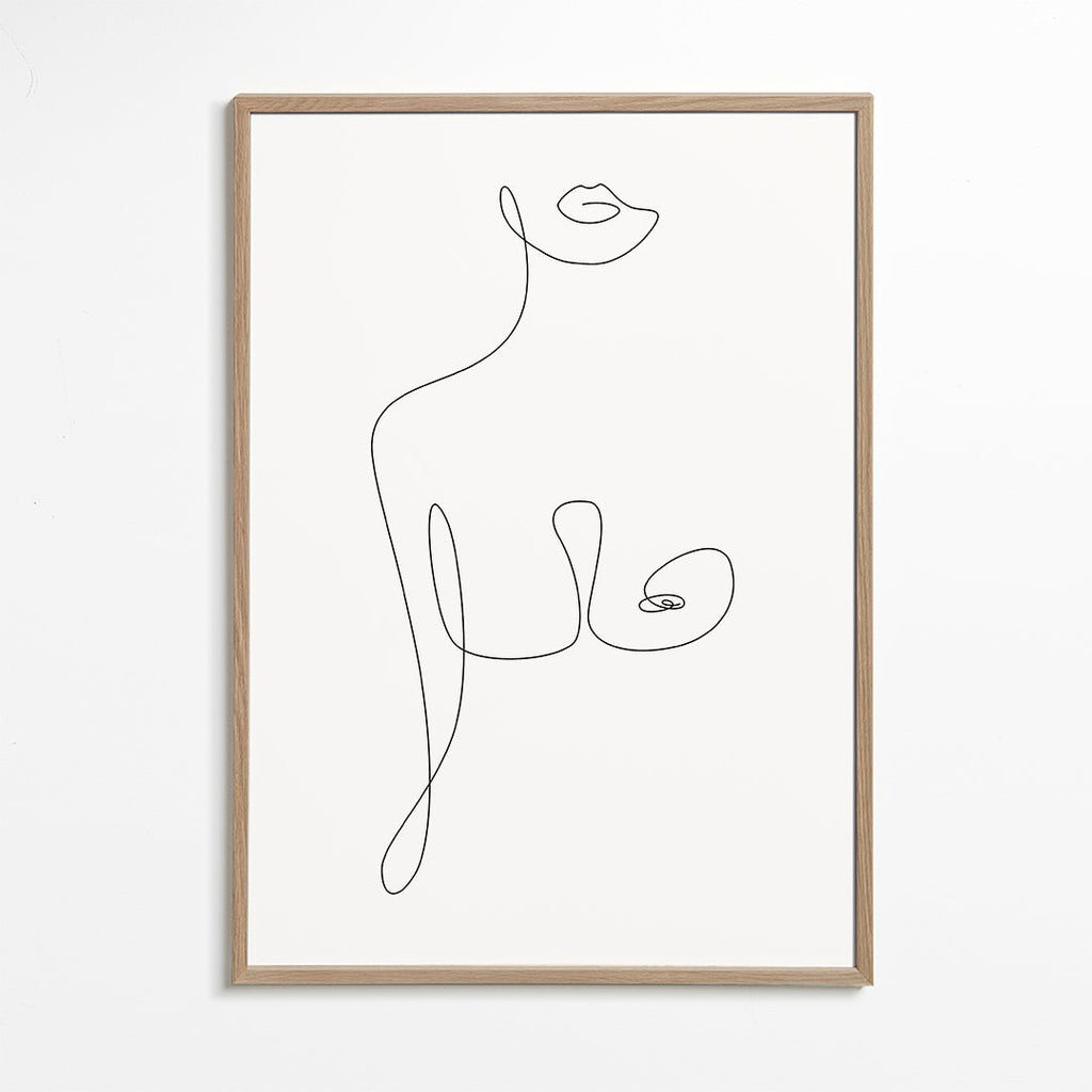 Minimalistická ilustrace postavy jednou linkou