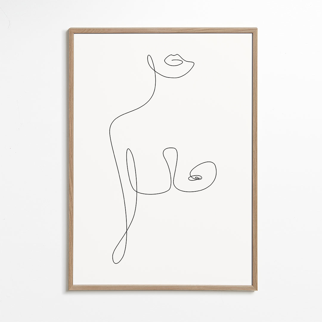 Minimalistická ilustrace postavy jednou linkou