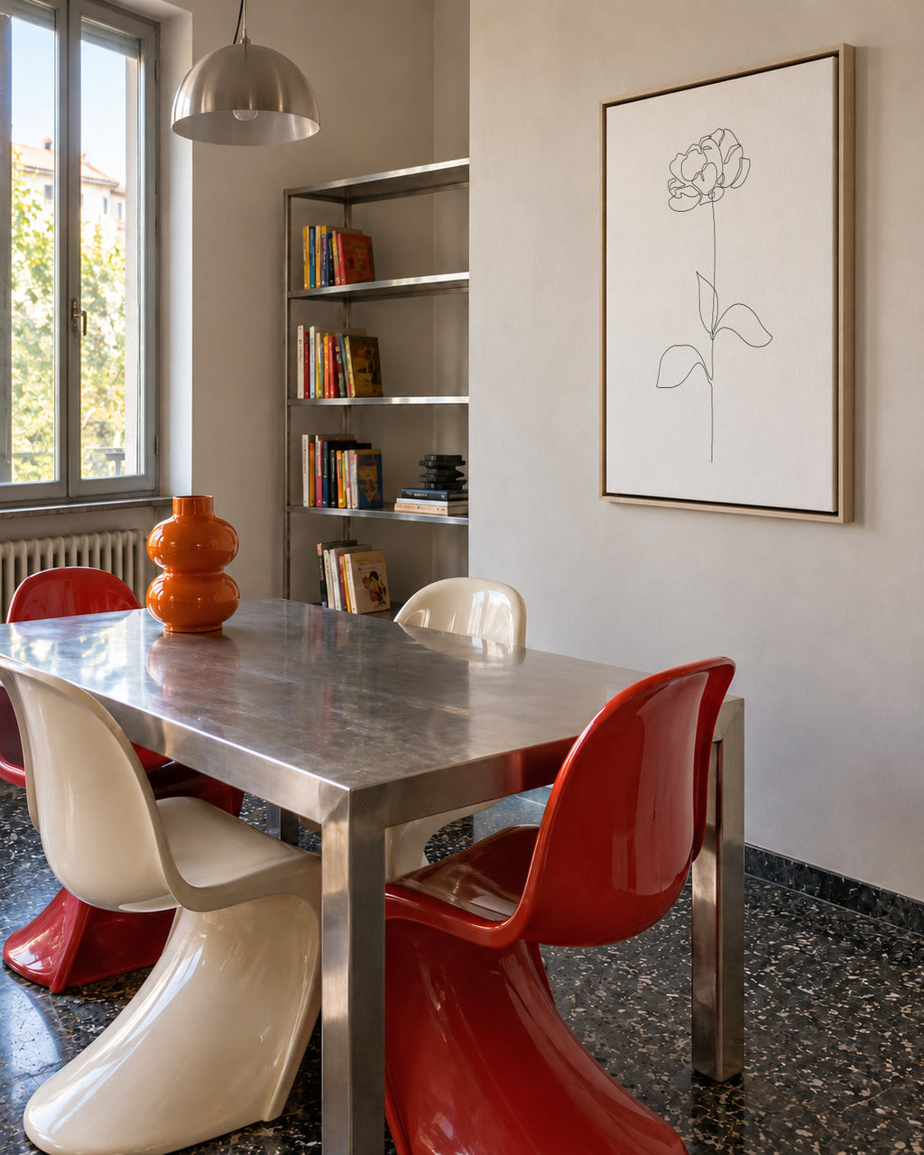 Peony - Framed canvas in an interior