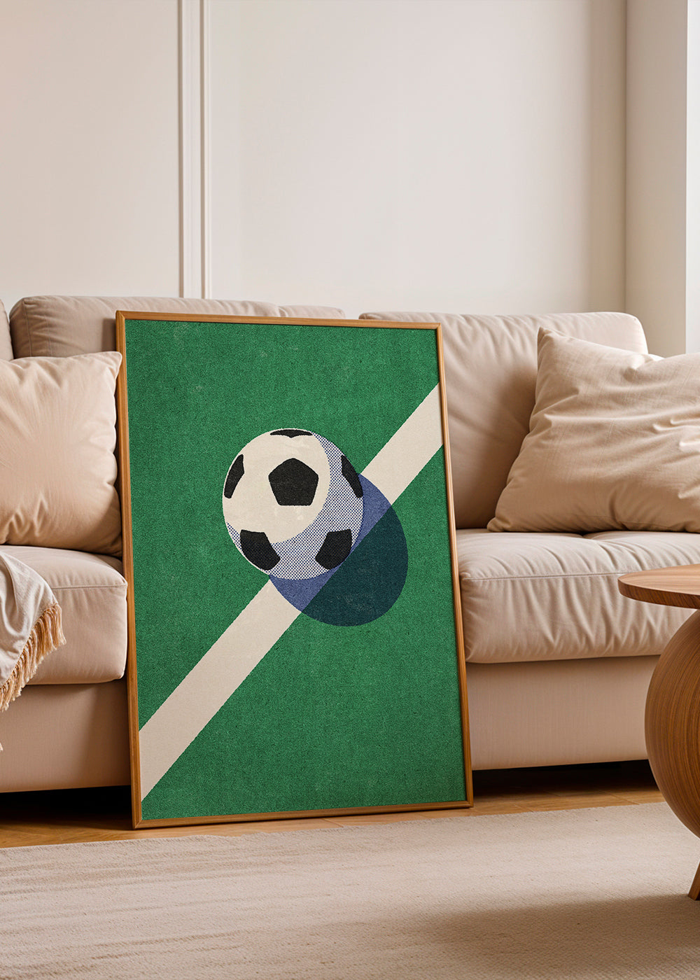 Sportovní umění: fotbalový míč na čáře