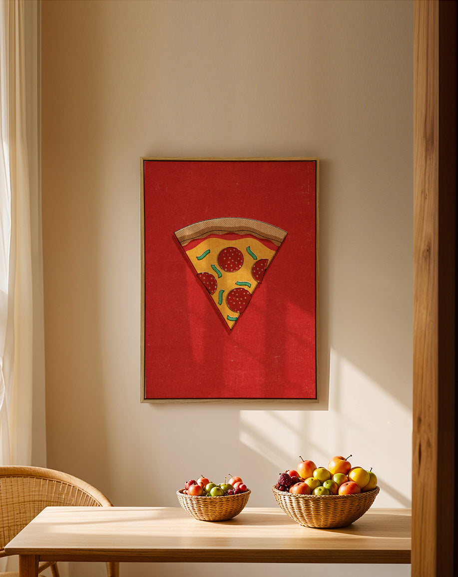 FAST FOOD / Pizza - Framed canvas in an interior
