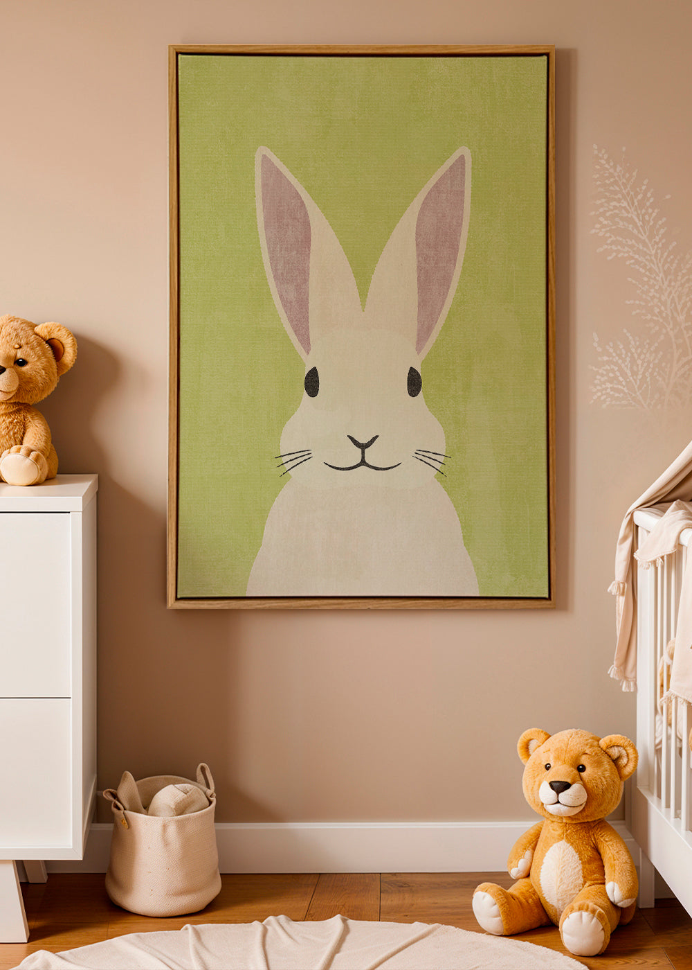 Ilustrace zajíce v pastelových tónech