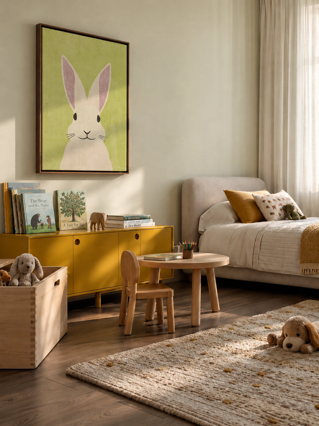 FAUNA / Rabbit - Framed canvas in an interior