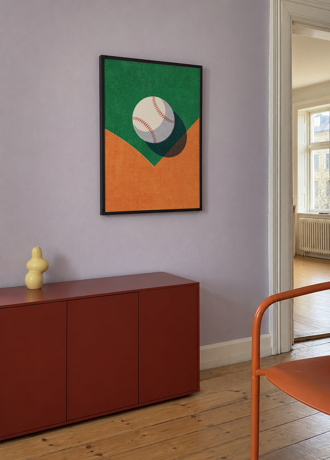BALLS / Baseball - Framed poster in an interior