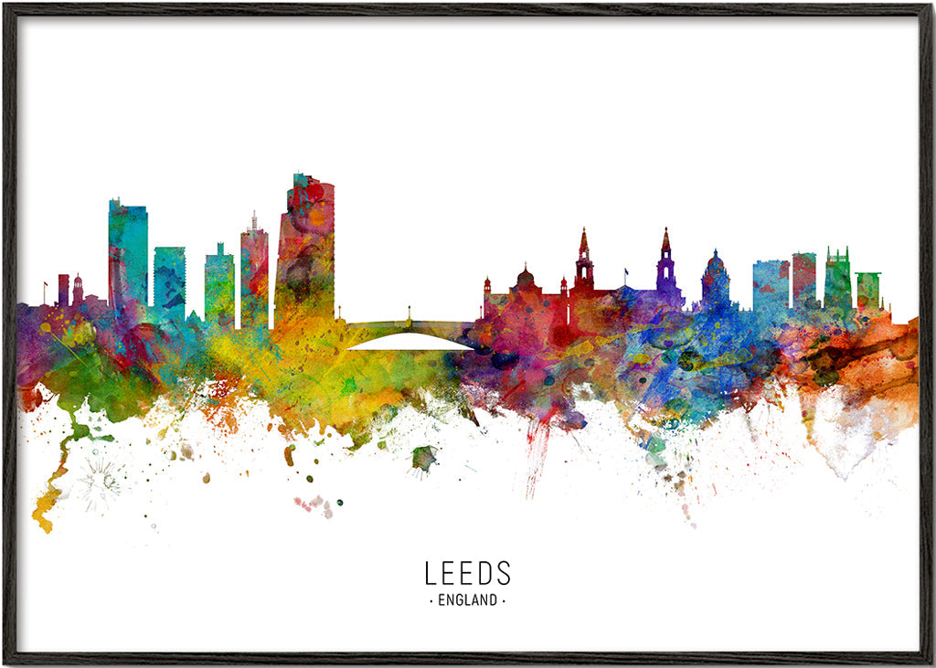 Obraz města Leeds skyline akvarela