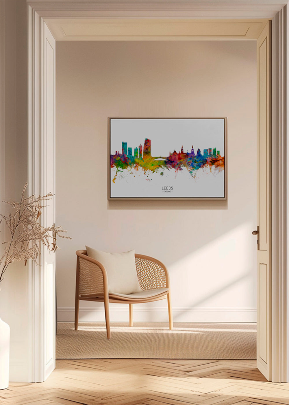 Obraz města Leeds skyline akvarela