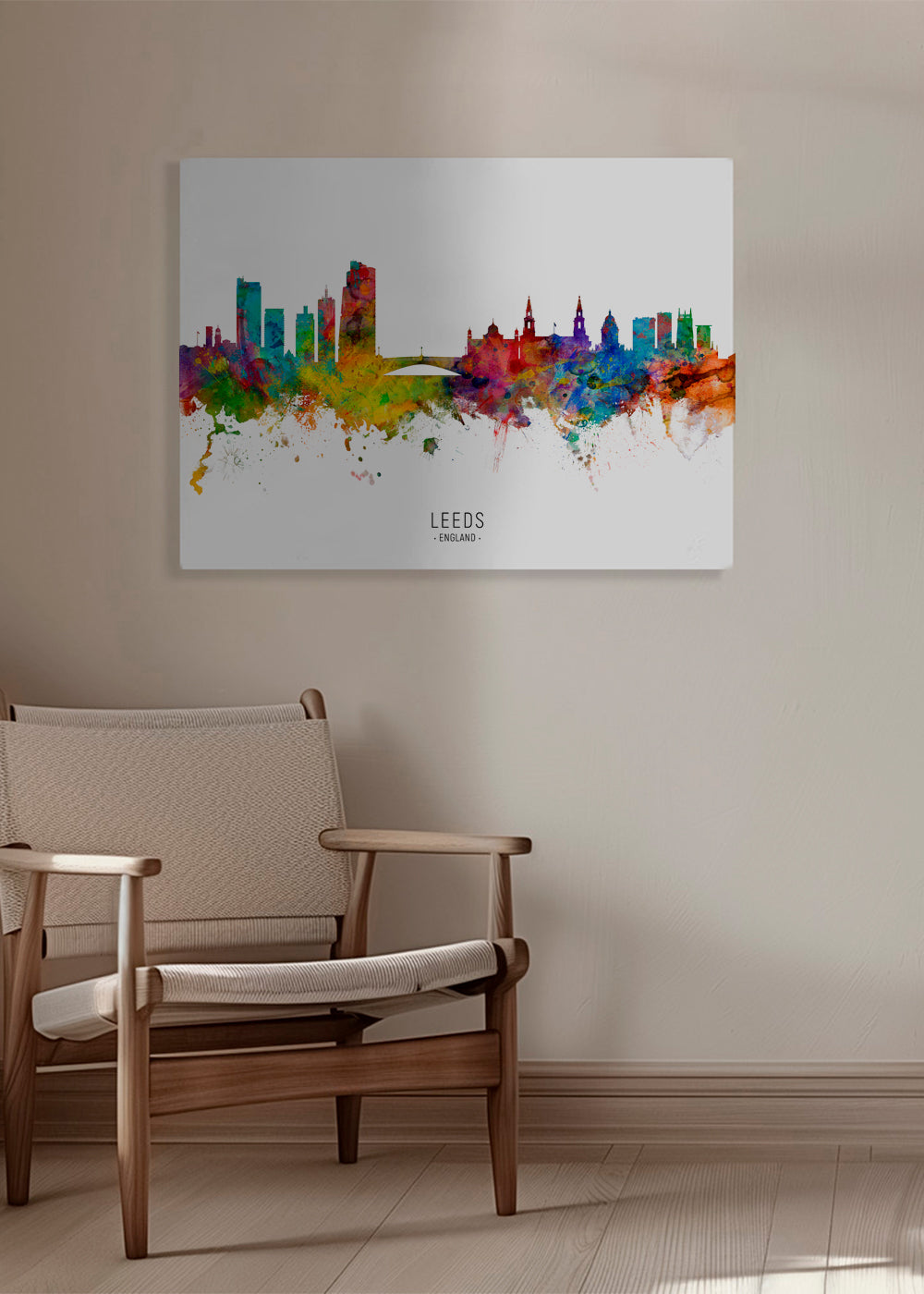 Obraz města Leeds skyline akvarela