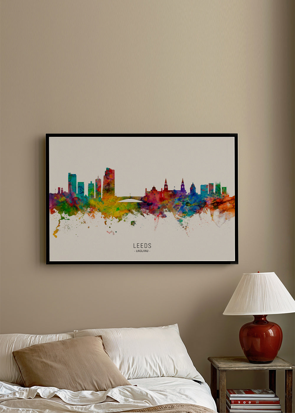 Obraz města Leeds skyline akvarela