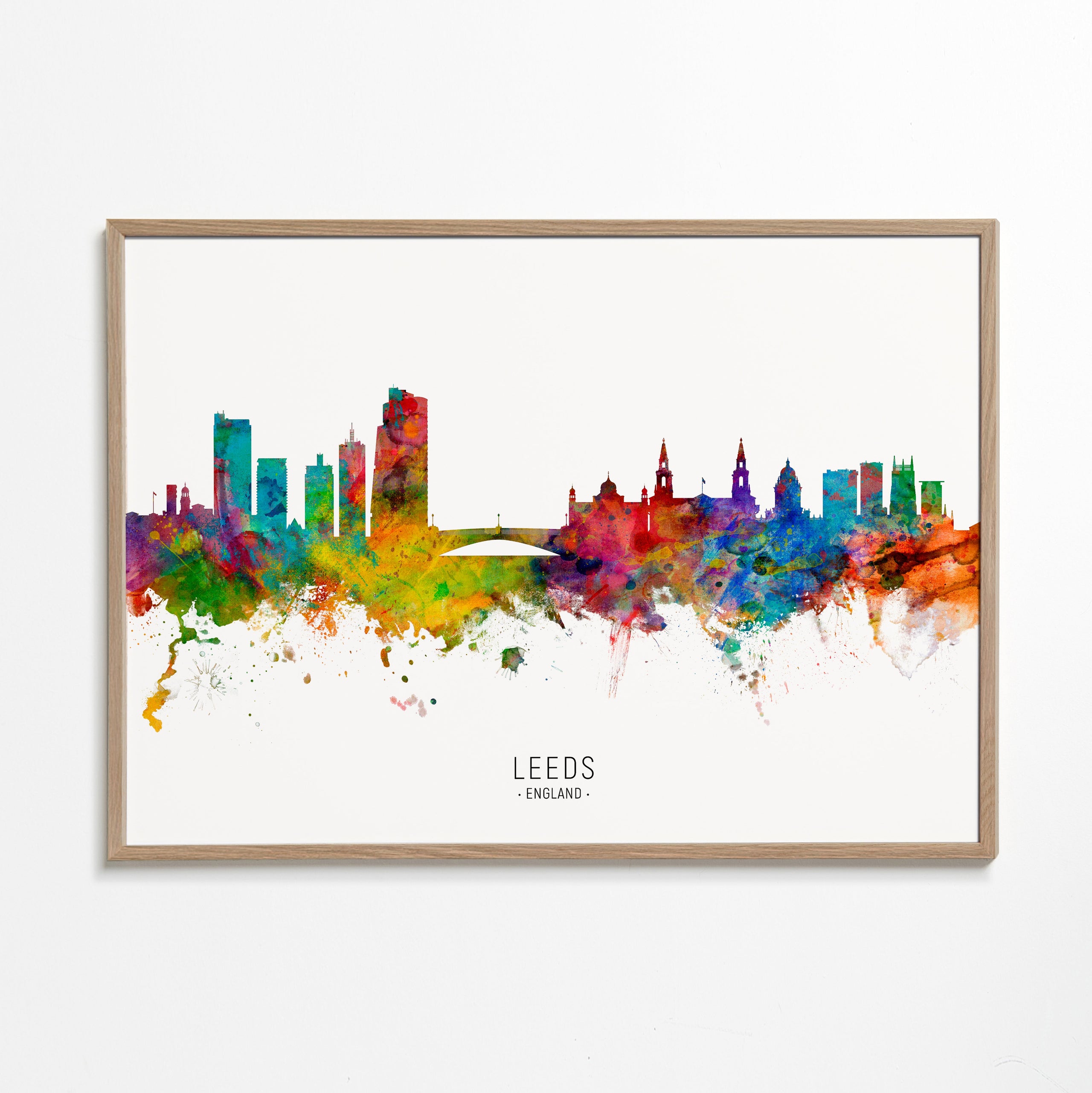 Obraz města Leeds skyline akvarela