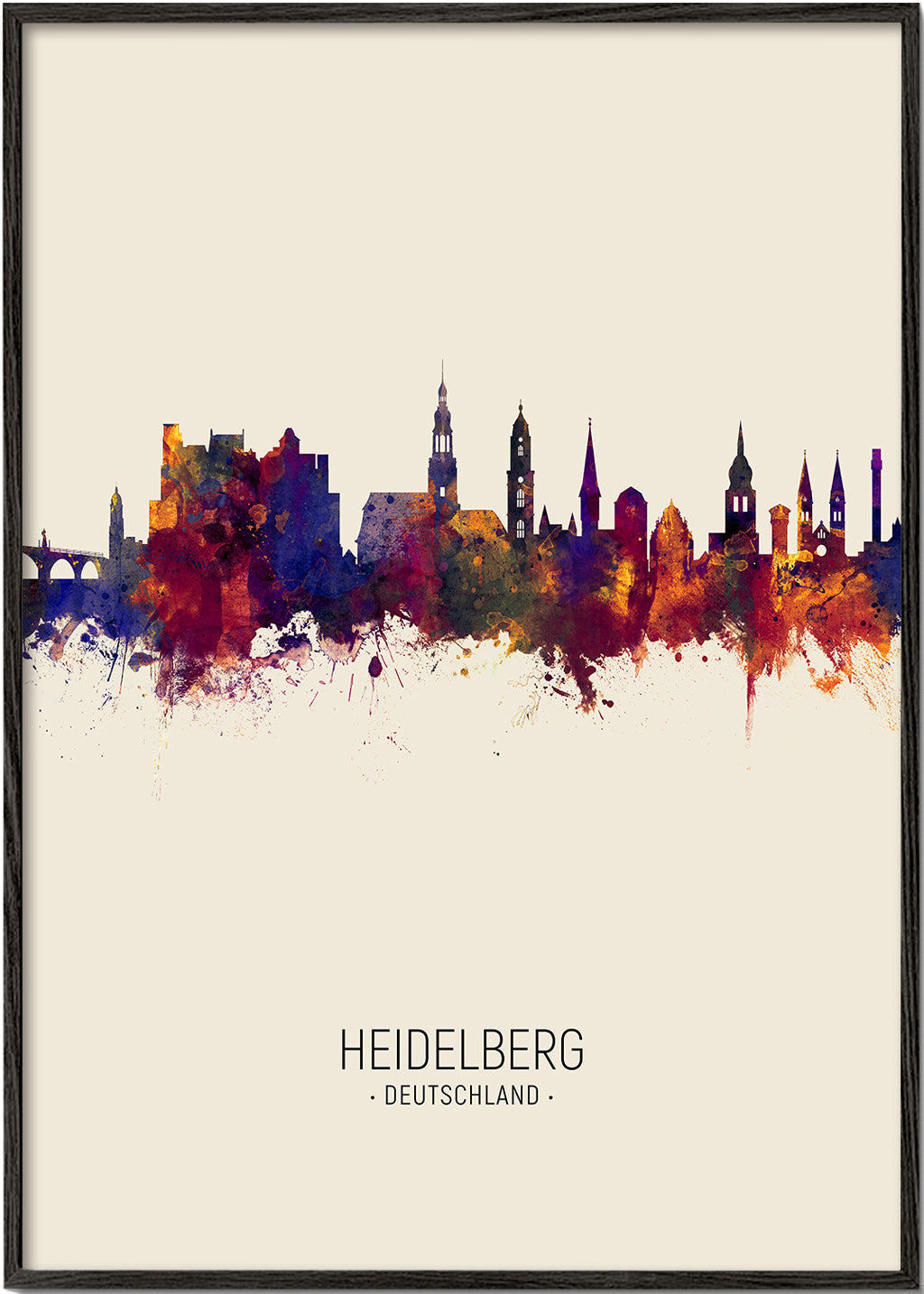 Obraz města Heidelberg akvarel
