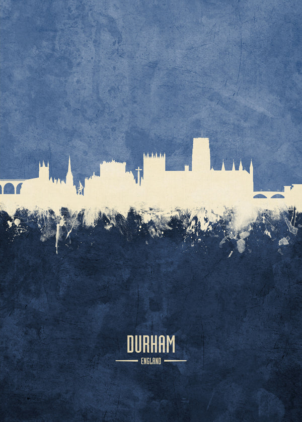 Obraz města Durham skyline v modré