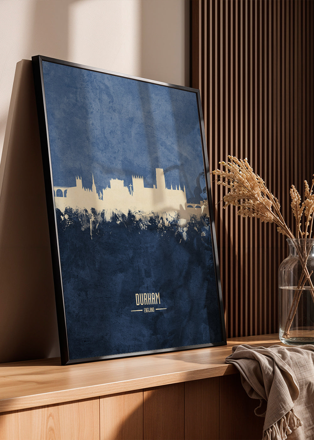 Obraz města Durham skyline v modré