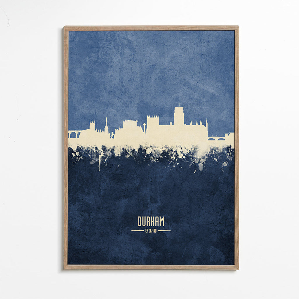 Obraz města Durham skyline v modré